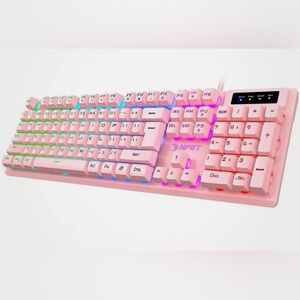 Pink rainbow led keyboard
